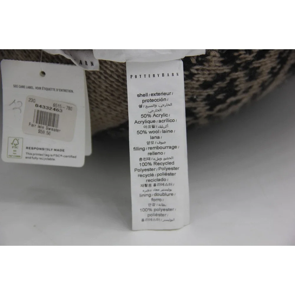 Pottery Barn Fair Isle Sweater Pillow Round 12